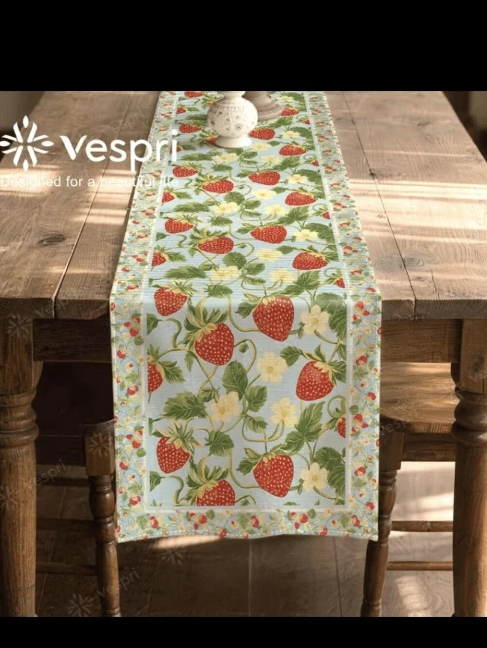 Strawberry 🍓 Decor 7pc Set: 1 Table Runner & 6 Placemats NEW